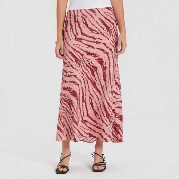 A New Day Pants - Women's Maxi A-Line Skirt - A New Day Pink Zebra Print XS